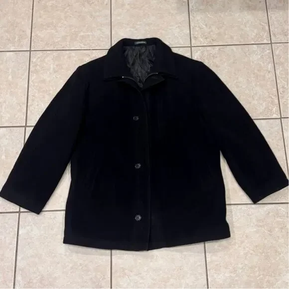 LAUREN RALPH LAUREN Mens Cashmere Blend Black Coat Jacket 44 - Picture 12 of 13